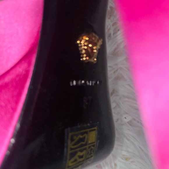 Versace pink satin platform pumps SZ 37 - Picture 14 of 15